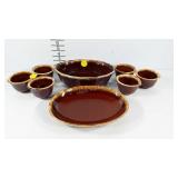 Hull and McCoy brown drip dinnerware