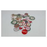 Apple Blossom and other souvenir pins, tokens &