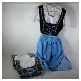 German costume dresses with aprons, five new in