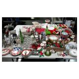 Christmas group. Plates, tea set, ornaments,