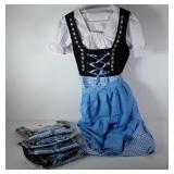German costume dresses with aprons, five new in