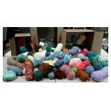 Three boxes of assorted yarns. Lots are new with