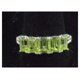Size 10 Sterling peridot spilt ring tgw 3.35cts