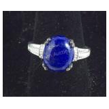 Size 8 Sterling lapis lazuli ring 3.95ct new with