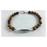 Sterling South African tigers eye 7.25in bracelet