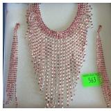 Pink Austrian crystal chandeliers earrings and