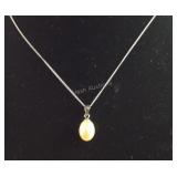 Sterling 18in freshwater pearl pendant necklace