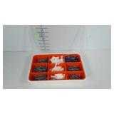 Poly organizer with screws, anchors and batteries