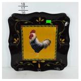 Rooster ceramic platter
