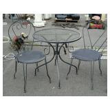 metal patio table with two chairs 28 inch