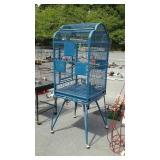 Blue metal bird cage 67 in tall with some