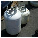 Two empty propane tanks