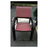 Set of 6 patio chairs, aluminum framed, used