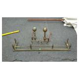 Brass Fireplace Set, fender and andirons