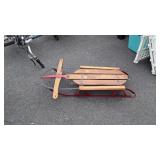 Wooden sled,  maker unknown