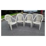 4 poly stacking outdoor chairs please know each
