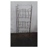 Mid century record rack, three levels with lyre