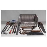 Assorted Tools & Crate, includes Saws, Wrenches,