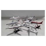 Commercial airline model planes, nine