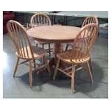 Modern Oak 5-piece table and chair set, some