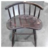 Short kidney shape vanity stool, 25 inches tall