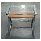 Modern glass top work station with slide out