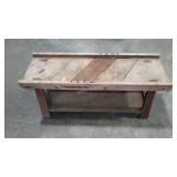 Mandolin style, rustic table bench with 4 blades.