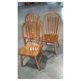 Three GS Furniture arrow back dining chairs. Some