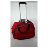 Delsey carry on canvas suitcase with wheels, in