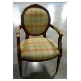 Upholstered medallion back chair. Ready for