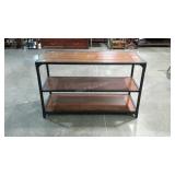 Three tiered contemporary foyer or sofa stand.