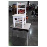 Two-piece lot metal school desk and wooden chair