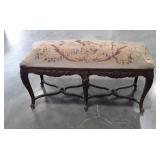 Tapestry window seat bench with decorative bottom