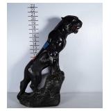 20 inch tall large cat statue with red eyes. Legs