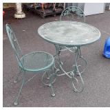 3pc Patio Table Set, 28" round glass I set Table