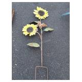Iron Floral Garden Decor, stake in ground type,