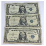 Star note Silver Dollar Bills 1957,57A & 57B