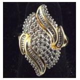 Gold Over Sterling .15 Ct Natural Diamond Ring