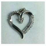 925 Sterling Natural Diamond Accent Heart