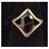 Gold Over Sterling Garnet Marquise SIZE 5