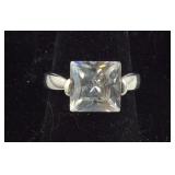925 Sterling Huge 3ct Princess Cut CZ Solitaire