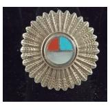 925 Sterling Inlaid Multicolored Stone Ring SIZE