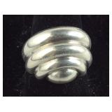 925 Sterling Dome Ring With Design SIZE 7.5