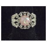 925 Sterling Faux Sparkling Opal SIZE 6.5