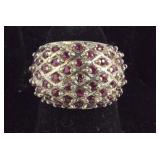 925 Sterling Natural Ruby Ring SIZE 5.5