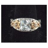 925 Sterling 2ct Princess Cut CZ ring SIZE 9