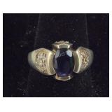 925 Sterling Amethyst /CZ Ring SIZE 8