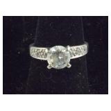 Sparkling CZ 1.5 Ct 925 Sterling Ring SIZE 6.5