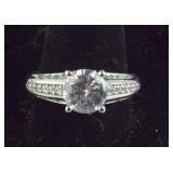 925 Sterling 2 ct Round CZ Ring SIZE 9