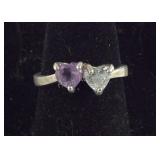 925 Sterling Amethyst CZ Ring SIZE 6